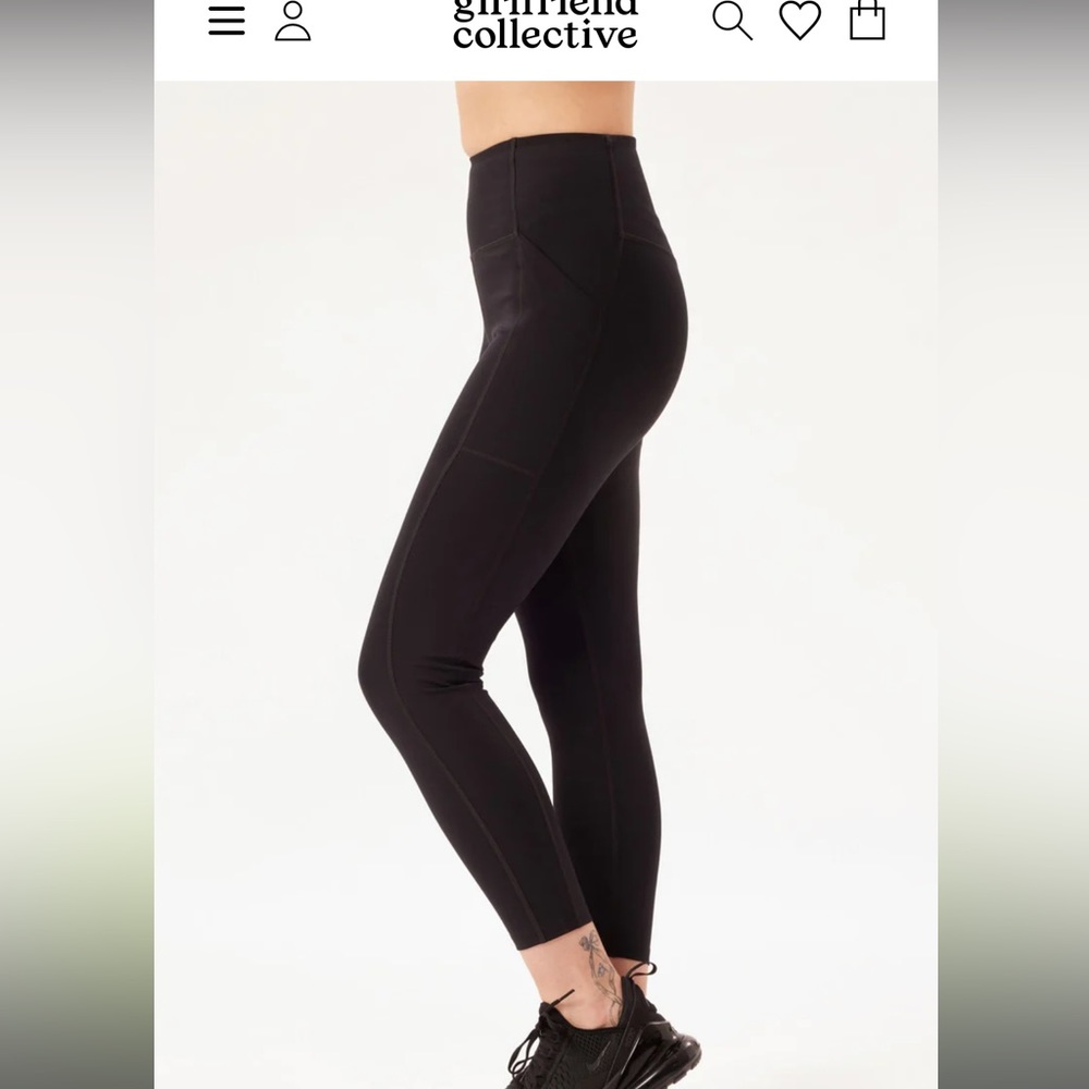 GIRLFRIEND COLLECTIVE Compressive Pocket Legging in Black 28.5" NWT